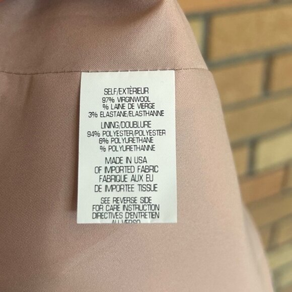 Theory Blush Pink 100% Wool Single Button Blazer Women’s Size 0 - Picture 4 of 7